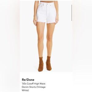 RE/Done - 50’s Denim Cutoff Shorts - White - Size 28